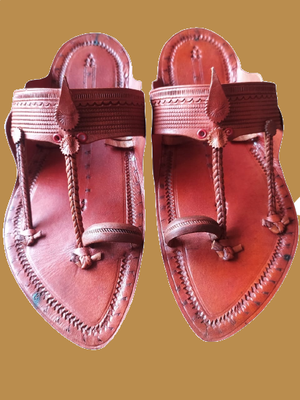 Picture of Premium Quality Special Kolhapuri Old Leather Chappals with Handcrafted Simple Sole Design